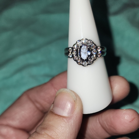 Bomb Party Jewelry - She's A Classic Lab Created Tanzanie Rhodium Plating Size 7